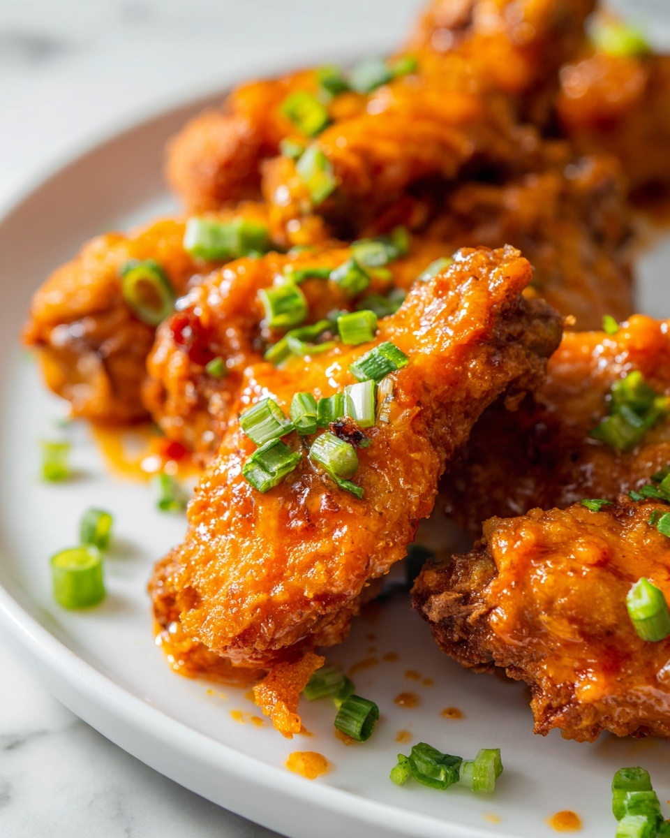 Large white serving basket filled with an abundant assortment of crispy, golden-brown chicken wings coated in a rich, sticky buffalo sauce, garnished with finely sliced green onions, surrounded by fresh, crunchy celery and carrot sticks arranged neatly around the wings, all set on natural white parchment paper atop a white marble countertop, captured from a bright 3/4 angle with natural lighting, professional food magazine hero shot, photo taken with an iphone --ar 4:5 --v 7