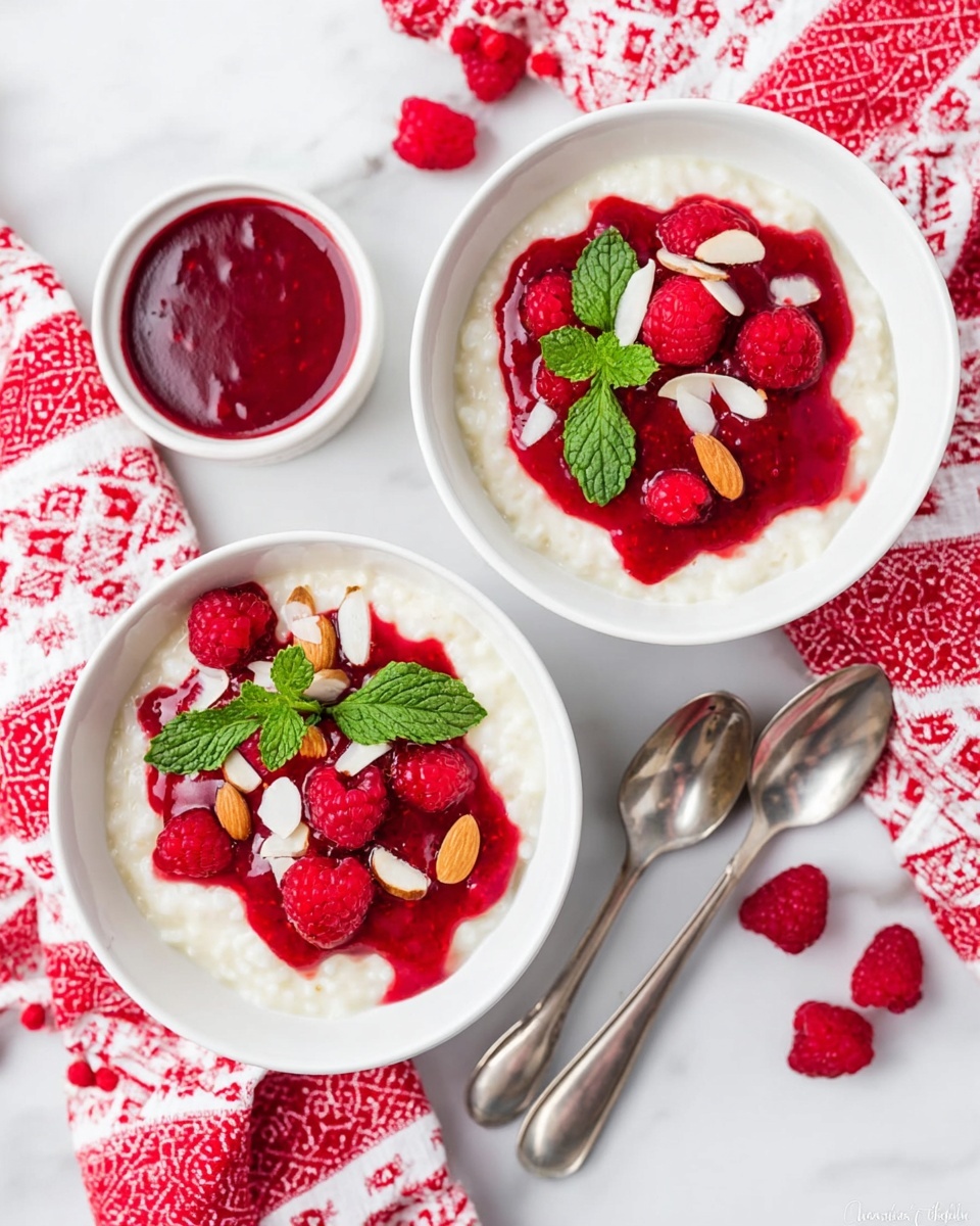 Risalamande (Danish Christmas Rice Pudding) with Raspberry Sauce Recipe