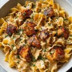 One-Pan Creamy Garlic Butter Chicken with Egg Noodles Recipe