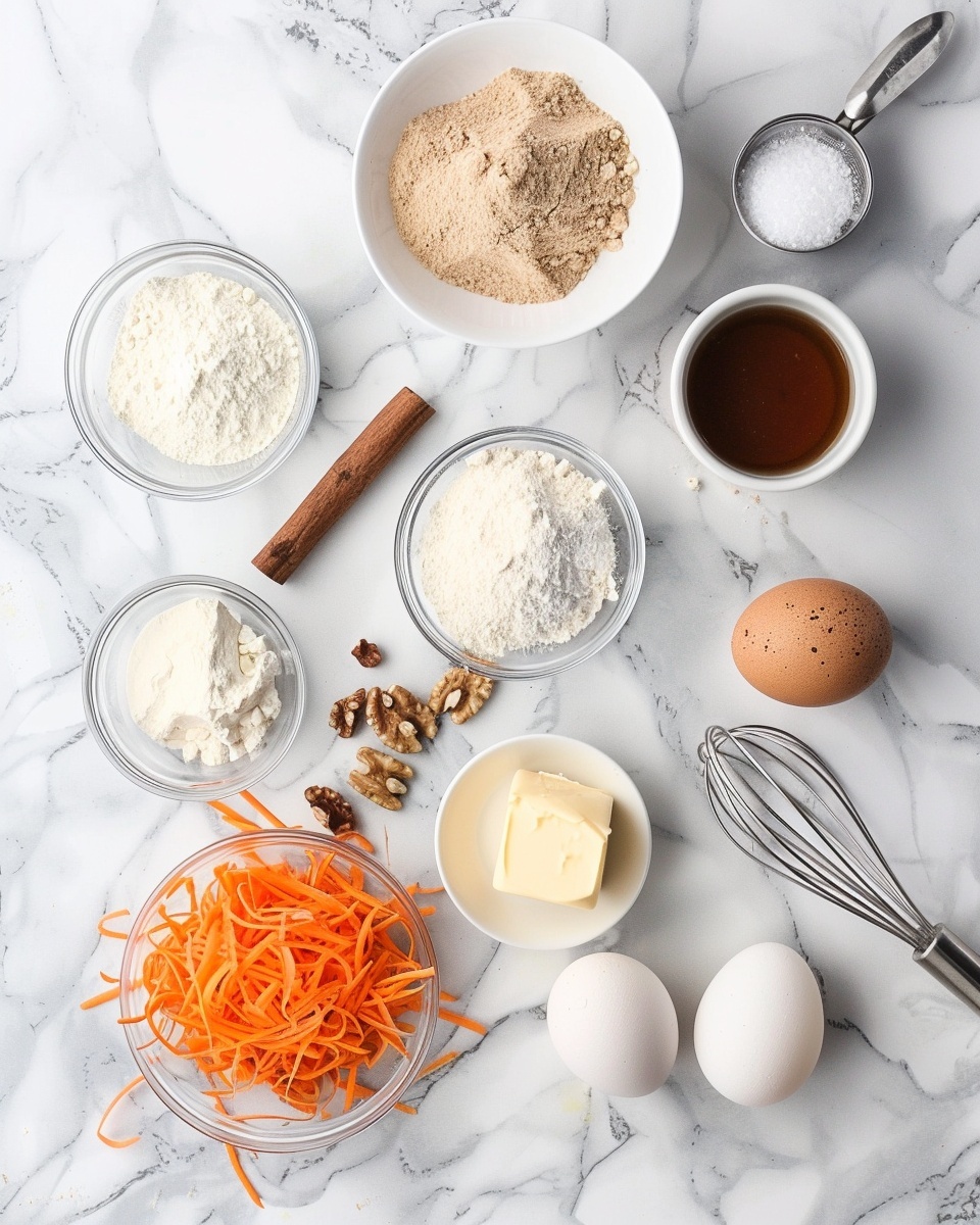 Single white plate holding a moist carrot muffin with a small bite taken out, revealing tender, fluffy crumb speckled with shredded carrot and walnut pieces, close-up angled shot emphasizing the soft texture inside, warm natural lighting highlighting the golden-brown crust, placed on a white marble surface, styled as a ready-to-eat serving, photo taken with an iphone --ar 4:5 --v 7