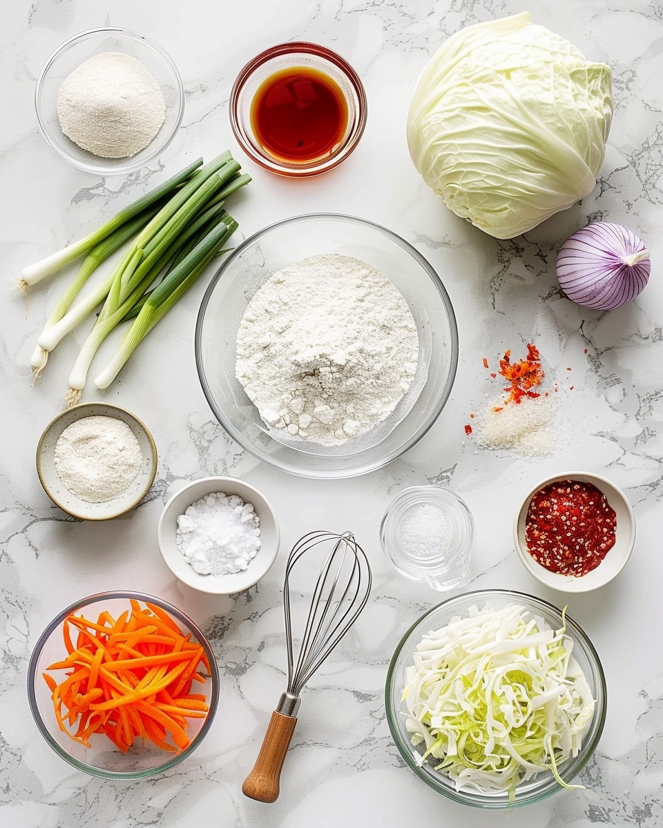 Korean Vegetable Pancakes (Yachaejeon) Recipe 5 Single white plate showcasing one serving of golden-brown vegetable pancake with visible strands of carrot, green onion, and cabbage layered and crisped on the edges, close-up angle highlighting the crunchy texture and tender cooked vegetables inside, natural lighting casting soft shadows on the white marble surface, styled as a ready-to-eat portion from a food blog, photo taken with an iphone --ar 4:5 --v 7