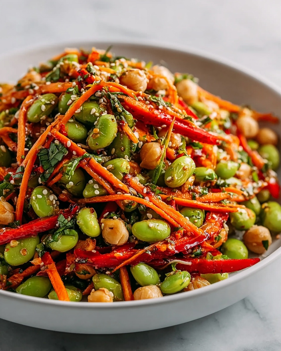 Chickpea Edamame Salad with Sesame Ginger Dressing Recipe