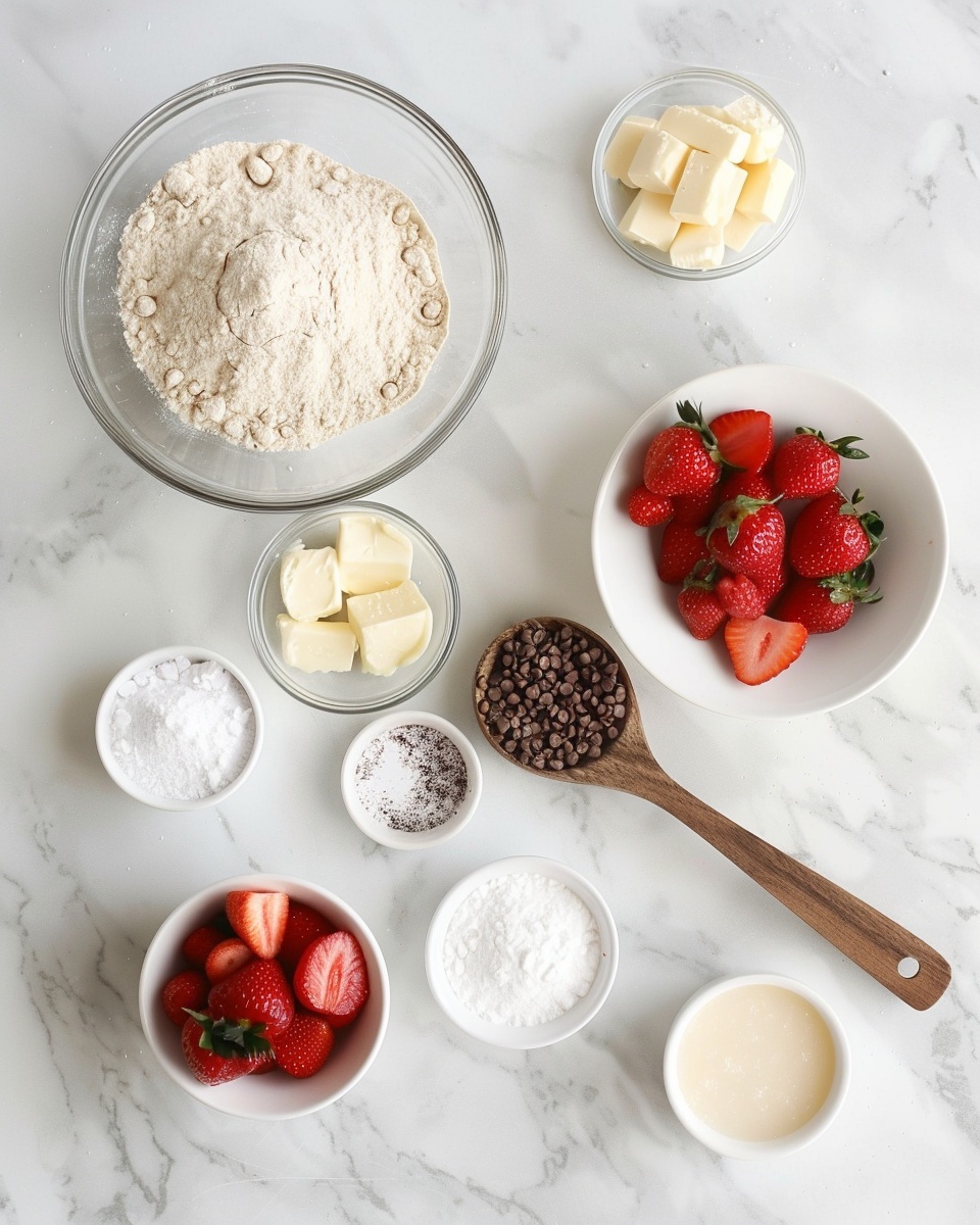 Single white plate featuring one freshly baked strawberry and white chocolate cookie, close-up angled shot revealing the soft and chewy interior texture dotted with chunks of strawberries and white chocolate chips, drizzled with a delicate white glaze, accompanied by a halved fresh strawberry on the side, all set on a white marble surface with natural lighting, styled like a food blog individual serving photo taken with an iphone --ar 4:5 --v 7