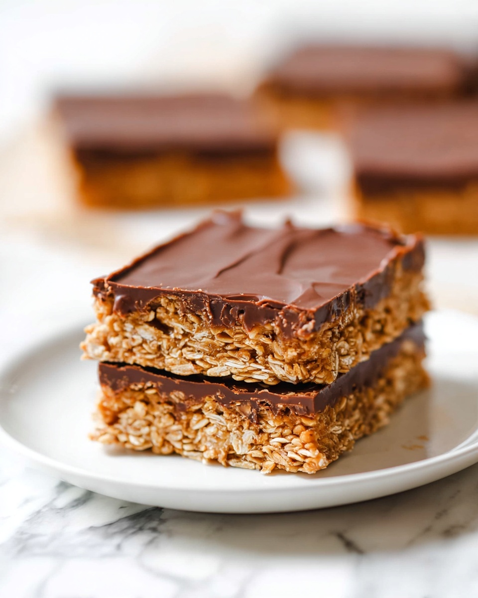 Healthy No-Bake Chocolate Peanut Butter Oatmeal Bars Recipe