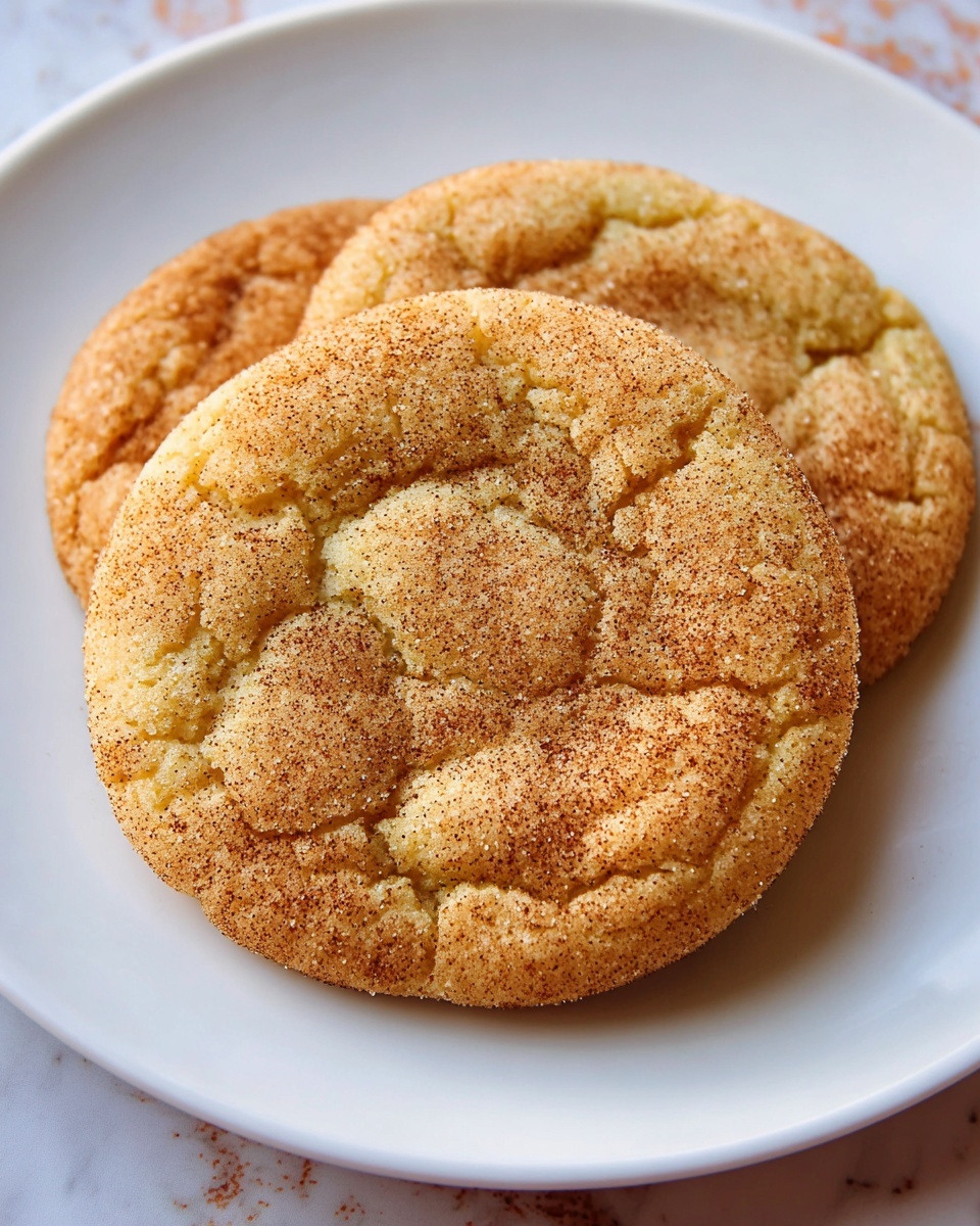 Large white plate filled with a generous stack of freshly baked snickerdoodle cookies, each round cookie perfectly golden with a crackled surface lightly dusted with cinnamon sugar, arranged neatly to showcase their soft texture and cinnamon speckles, all presented on a white marble background with natural lighting, professional food magazine hero shot taken with an iphone --ar 4:5 --v 7
