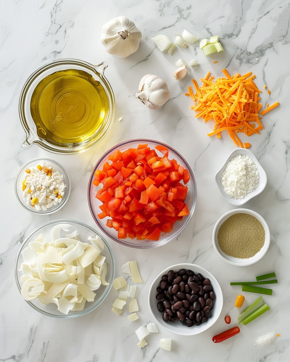 Single white bowl containing one serving of hearty chili with visible black beans, kidney beans, diced tomatoes, and ground meat in rich, thick sauce. The chili is topped with a dollop of creamy sour cream, finely shredded cheddar cheese, crunchy corn chips, and chopped green onions as garnish. A woman's hand holds the bowl on a white marble surface, a spoon dipping into the chili, close-up angle highlighting the vibrant ingredients and textures, styled like a food blog photo, natural lighting, photo taken with an iphone --ar 4:5 --v 7