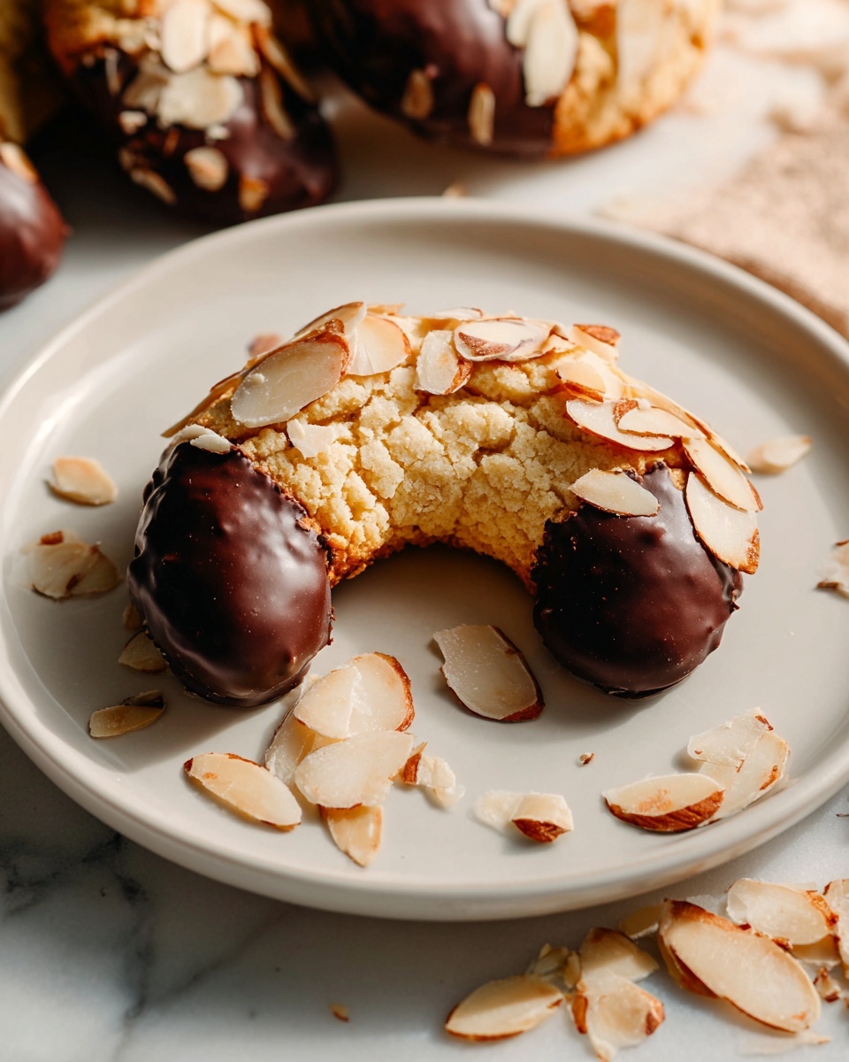 Chocolate Dipped Almond Horn Cookies Recipe
