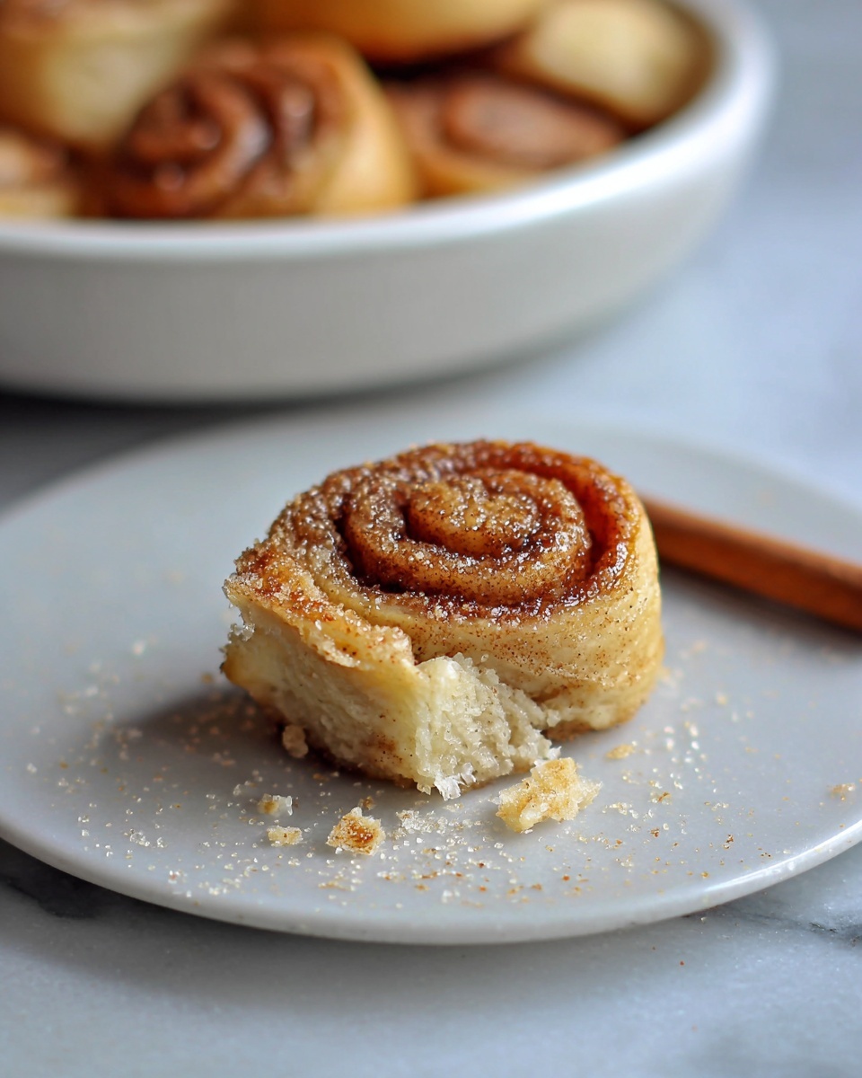 Large white shallow bowl filled with an entire batch of golden-brown cinnamon rolls, perfectly baked and sprinkled with cinnamon sugar on top, each roll neatly arranged to showcase the spiral shape and warm, inviting texture, accompanied by a small white bowl of cinnamon sugar in the background and two cinnamon sticks placed beside the dish, all set on a white marble countertop under natural lighting, professional food magazine hero shot photo taken with an iphone --ar 4:5 --v 7