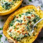 Cheesy Garlic Parmesan Spinach Spaghetti Squash Recipe