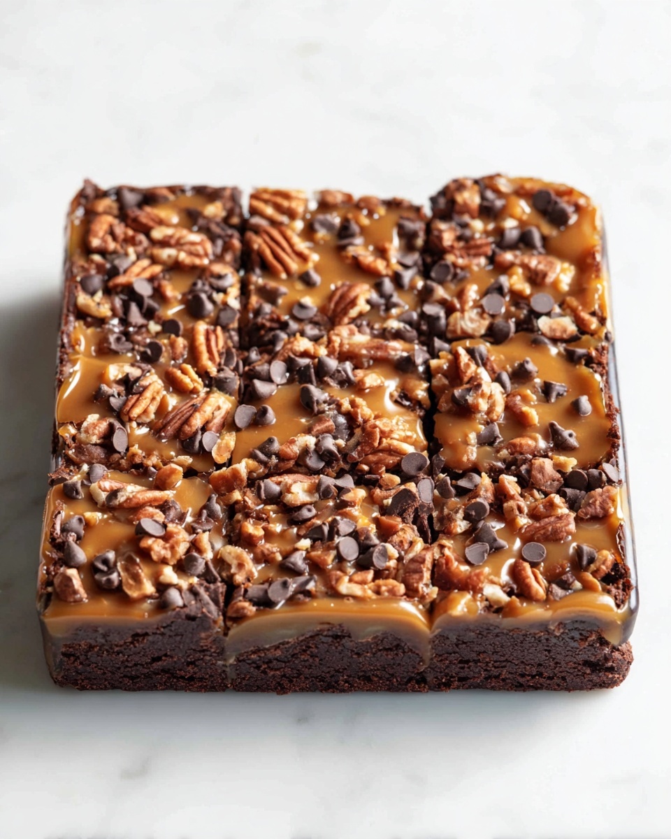 No Bake Turtle Brownies (Vegan, Gluten-Free) Recipe