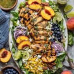Grilled Chicken and Peach Salad with Corn and Lime Basil Dressing Recipe