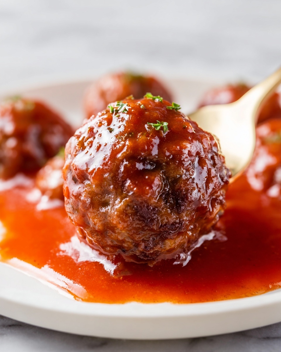 Large white oval casserole dish filled with perfectly baked meatballs evenly nestled in a rich, glossy tomato sauce, the whole dish photographed from a 3/4 angle on a white marble countertop, natural lighting highlighting the texture and shine of the sauce and meatballs, professional food styling photo taken with an iphone --ar 4:5 --v 7