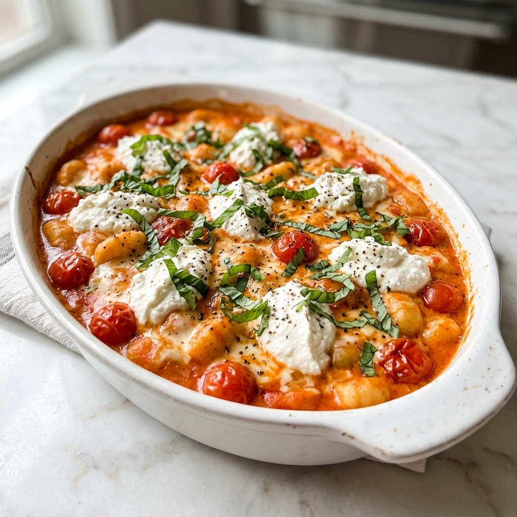 30 Minute Creamy Tomato Gnocchi with Burrata Recipe
